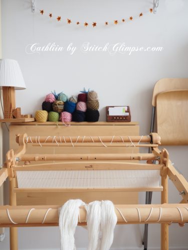 rigid heddle loom with hand spun yarns